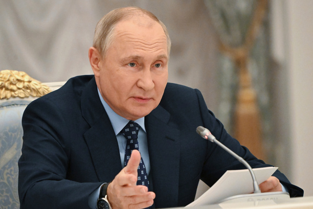 ロシアのプーチン大統領。スプートニク提供=AP
