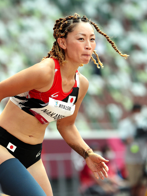 東京パラリンピックに出場した中西麻耶さん=2021年8月28日、国立競技場、西畑志朗撮影