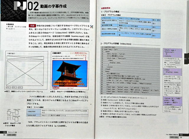 実教出版「情報?」の教科書には、動画の字幕作成の方法などが掲載されている