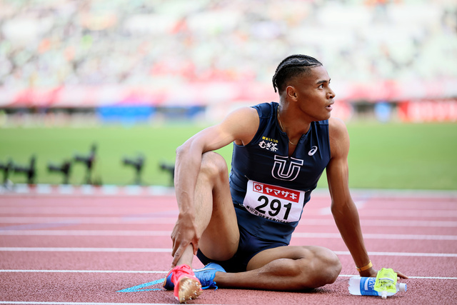 2023年の日本選手権男子400メートルで優勝した中島佑気ジョセフ=田辺拓也撮影