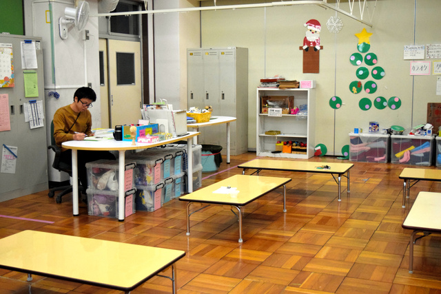 武蔵野市が境南（きょうなん）小学校内に開設する学童保育。児童増加に対応し、今年度からさらにスペースを拡張した