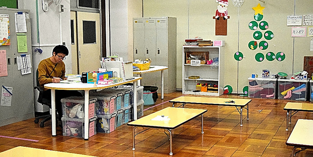 武蔵野市が境南小学校内に開設する学童保育。児童増加に対応し、今年度からさらにスペースを拡張した
