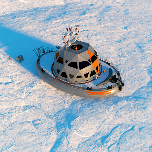 北極海を漂流する「タラ極地ステーション」のイメージ＝タラオセアン財団提供