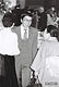 高円宮さま、久子さまの結婚披露宴で出席者と笑顔で話される次男の宜仁さま。１９８７年に独身皇族として初めて宮家を創設され桂宮さまとなられた