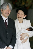 １５日、秋篠宮さまに付き添われ、愛育病院を退院する紀子さまと悠仁さま